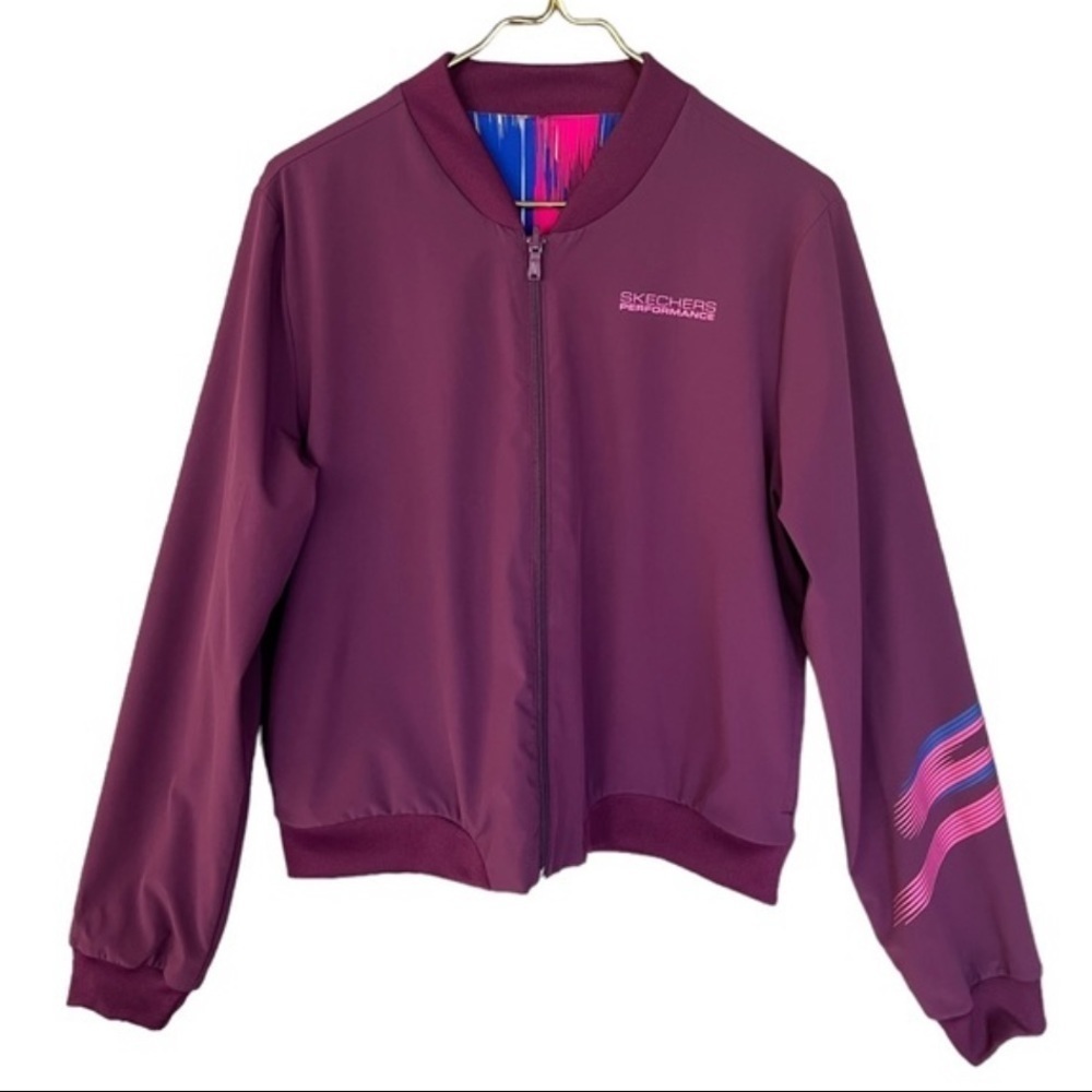 Skechers Burgundy Mammoth Reversible Bomber Jacket - Picture 6 of 10